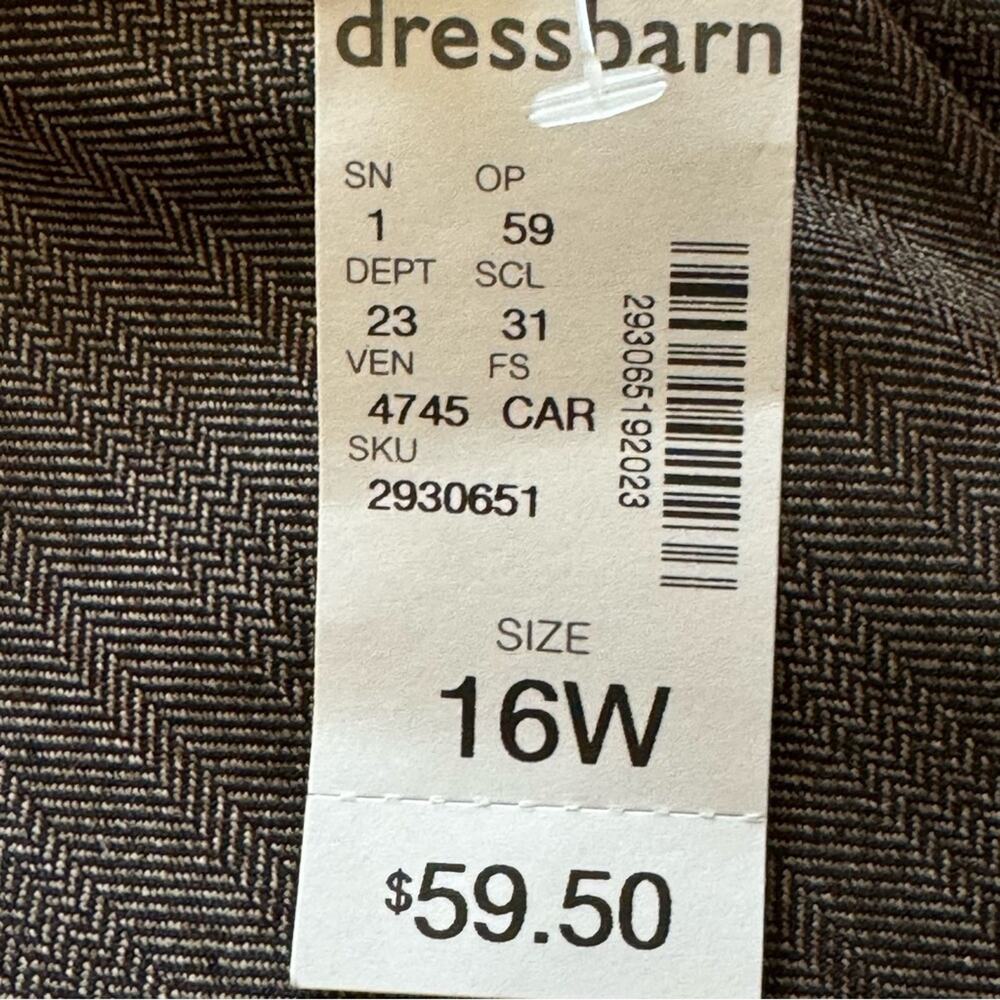 NWT Jones Studio herring bone brown wide leg dress pants size 16
 b33 - Picture 6 of 7
